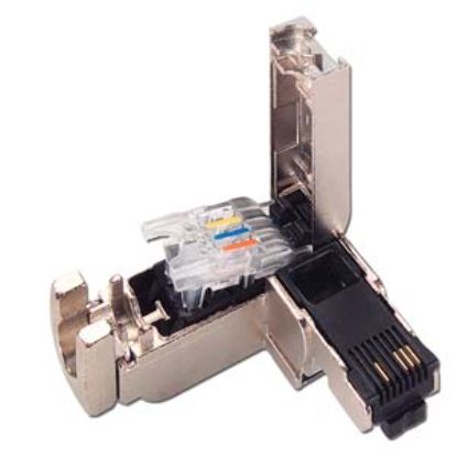 Picture of IE FC RJ45 PLUG 90 2X2, RJ45 PLUG CONNECTOR (10/100MBIT/S) WITH RUGGED METAL HOUSING AND FC CONNECTING METHOD FOR IE FC CABLE 2X2 90 DGR CABLE OUTLET 1 PACK = 1 PCS